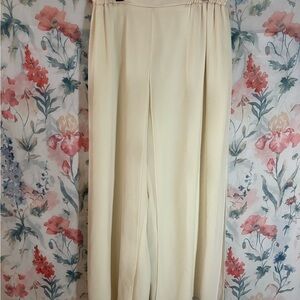 Vintage Elegant Cream Women's Pants